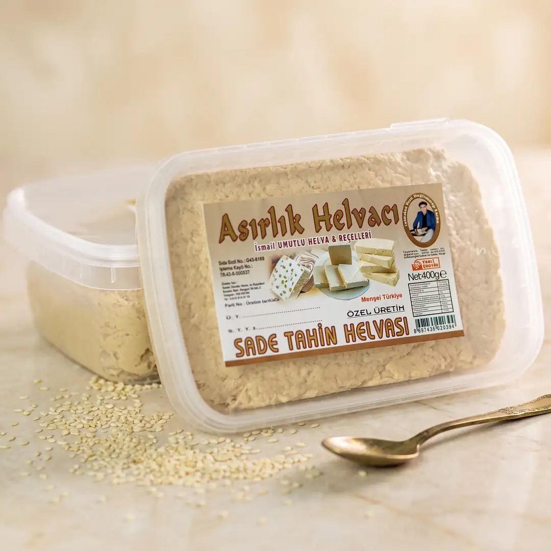Geleneksel Sade Tahin Helvası 400g - Taş Değirmen & Doğal Pancar Şekeri