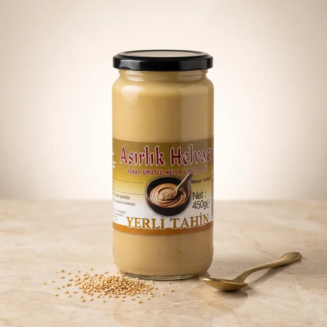 Yerli Fethiye Susamı Tahini 450g - Çifte Kavrulmuş Katkısız Taş Değirmen