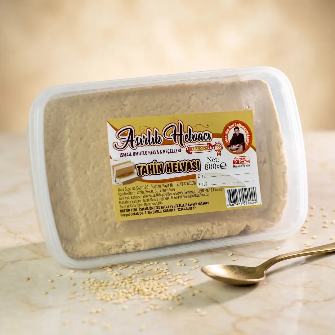 Geleneksel Sade Tahin Helvası 800g - Taş Değirmen & Doğal Pancar Şekeri
