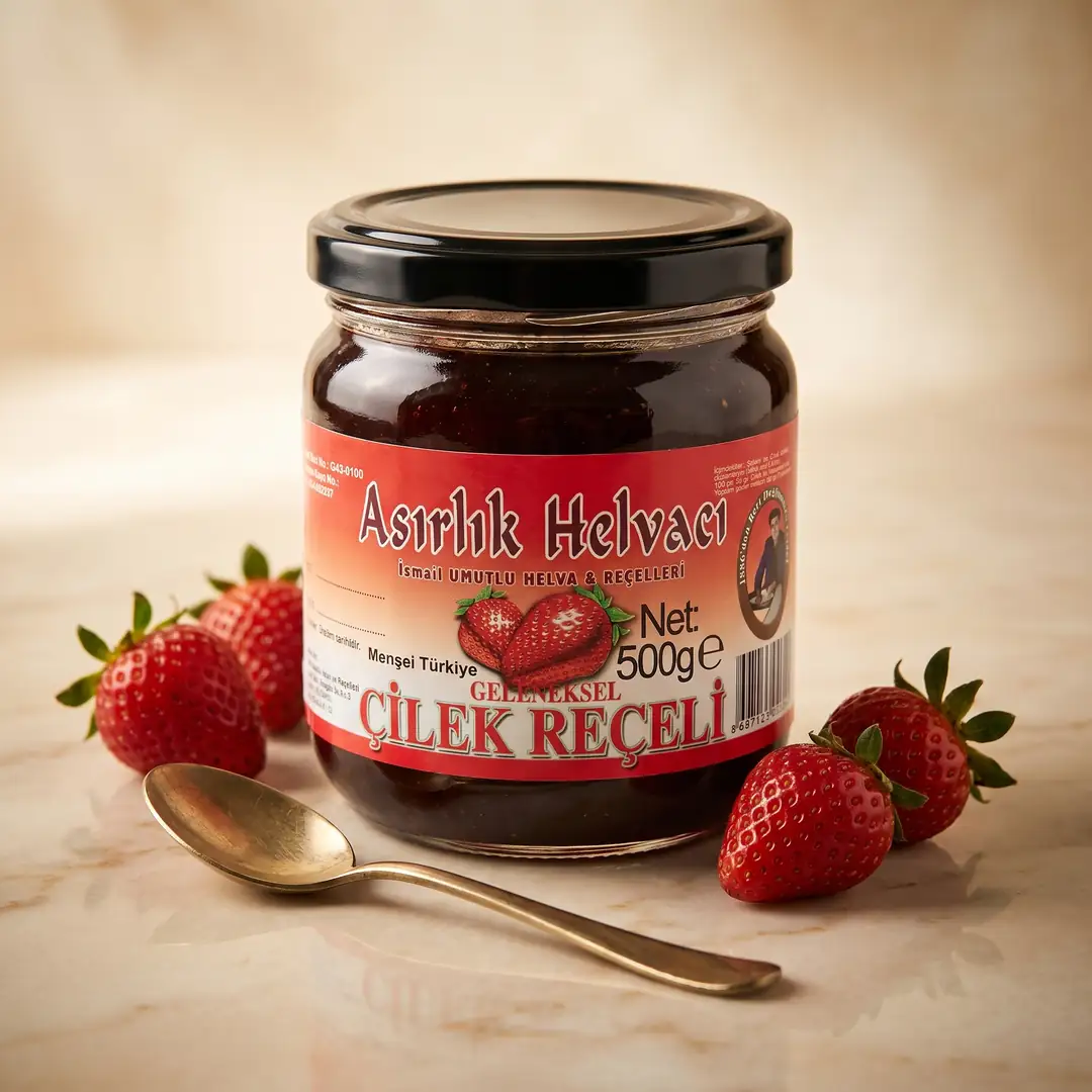 Taze Çilek Reçeli 500g - Bol Taneli Geleneksel Ev Reçeli