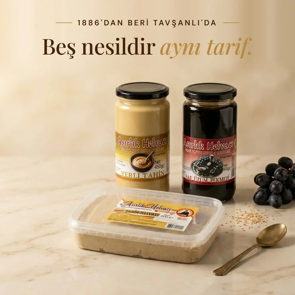 Beş nesildir aynı tarif: Asırlık Helvacı tahin helvası, yerli tahin ve saf üzüm pekmezi